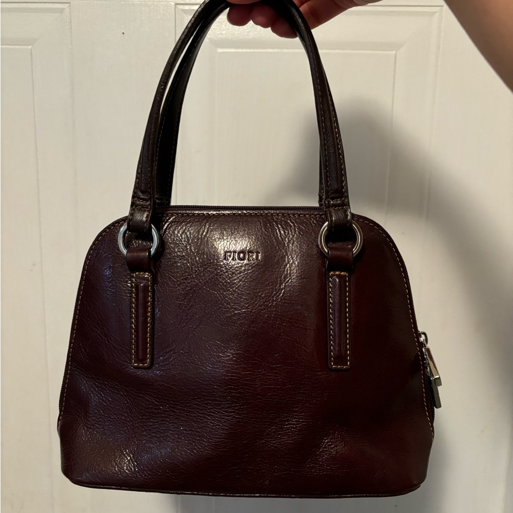 Fiori brown leather hand bag